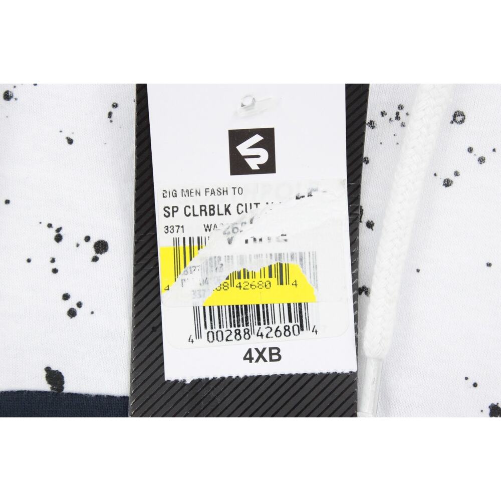New Southpole Hoodie Shirt 4XB White Short Sleeve Splatters StreetWear Gorpcore - Picture 5 of 10